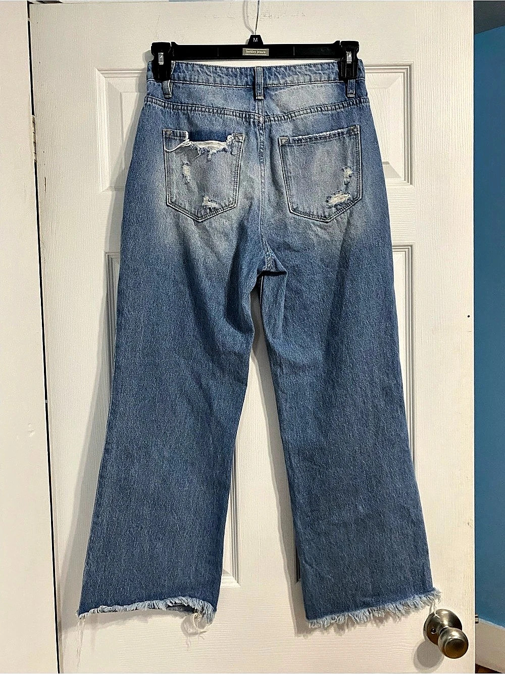 Vervet Distressed Wide Leg Jeans in Blue Waist 28 - Picture 2 of 4
